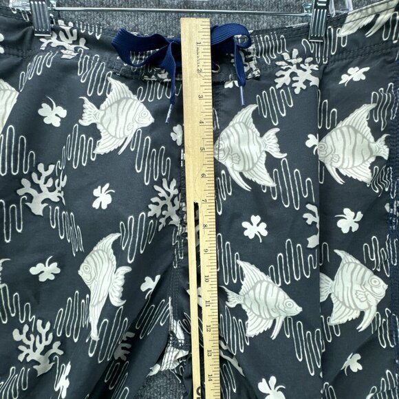 Reyn Spooner Board Shorts Mens 36 Gray 10" Inseam Fish All Over Print Pockets - Picture 9 of 13